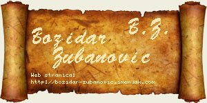 Božidar Zubanović vizit kartica